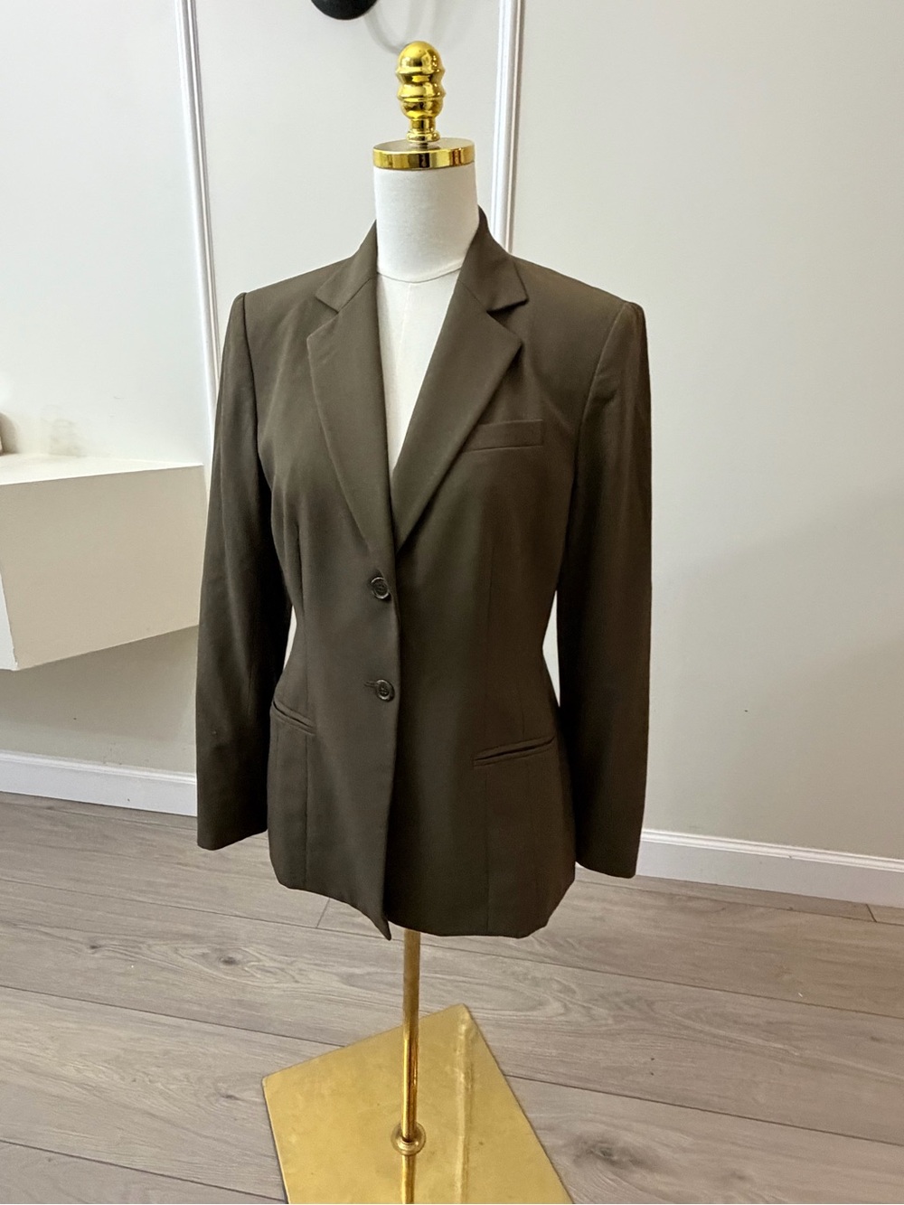 Jones New York Olive Suit Blazer with Notched Lapel - Picture 3 of 9